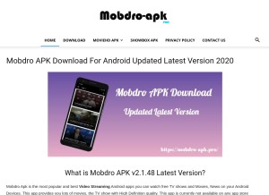 How mobdro-apk.pro looks like on a tablet such as an iPad.
