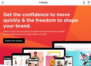 How mobify.com looks like on a tablet such as an iPad.