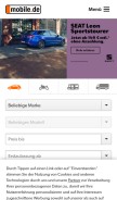 How mobile.de looks like on a mobile device such as an iPhone.