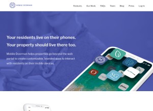 How mobiledoorman.com looks like on a tablet such as an iPad.
