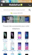 How mobilefun.fr looks like on a mobile device such as an iPhone.