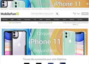 How mobilefun.fr looks like on a tablet such as an iPad.