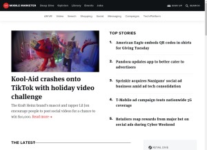 How mobilemarketer.com looks like on a tablet such as an iPad.