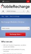 How mobilerecharge.com looks like on a mobile device such as an iPhone.