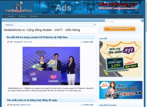 How mobileworld.vn looks like on a tablet such as an iPad.