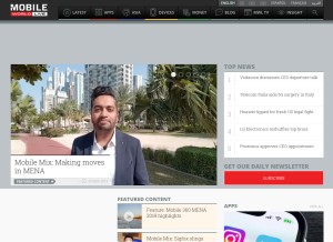 How mobileworldlive.com looks like on a tablet such as an iPad.