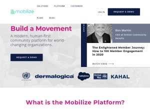 How mobilize.io looks like on a tablet such as an iPad.