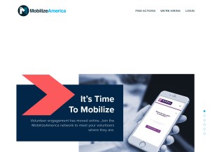 How mobilizeamerica.io looks like on a tablet such as an iPad.