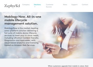 How mobilogy.com looks like on a tablet such as an iPad.