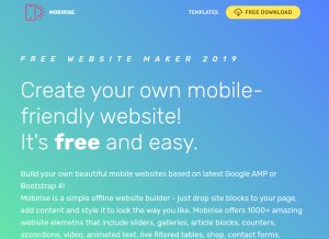 How mobirise.ws looks like on a tablet such as an iPad.