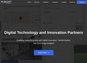 How mobisoftinfotech.com looks like on a tablet such as an iPad.