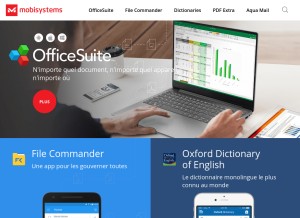 How mobisystems.com looks like on a tablet such as an iPad.