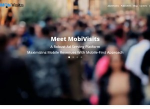 How mobivisits.com looks like on a tablet such as an iPad.