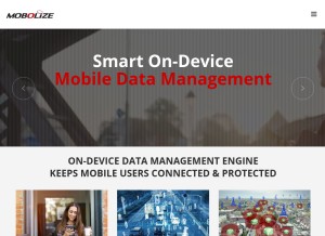 How mobolize.com looks like on a tablet such as an iPad.