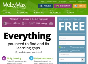 How mobymax.com looks like on a tablet such as an iPad.