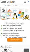 How mochahost.com looks like on a mobile device such as an iPhone.