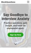 How mockquestions.com looks like on a mobile device such as an iPhone.