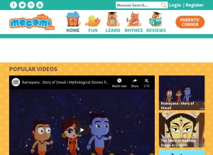 How mocomi.com looks like on a tablet such as an iPad.