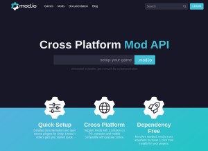 How mod.io looks like on a tablet such as an iPad.