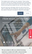 How modalitysystems.com looks like on a mobile device such as an iPhone.