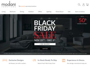 How modani.com looks like on a tablet such as an iPad.