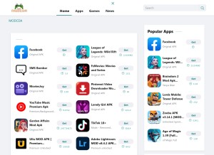 How modcda.com looks like on a tablet such as an iPad.