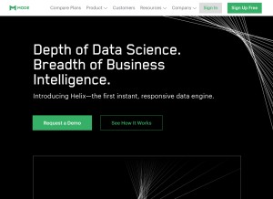 How modeanalytics.com looks like on a tablet such as an iPad.