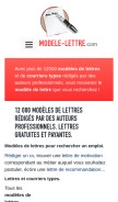 How modele-lettre.com looks like on a mobile device such as an iPhone.