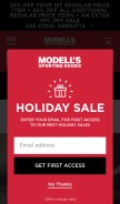 How modells.com looks like on a mobile device such as an iPhone.