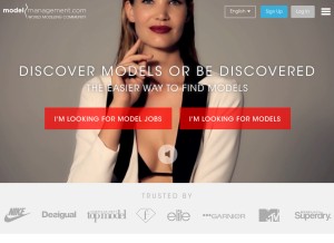 How modelmanagement.com looks like on a tablet such as an iPad.