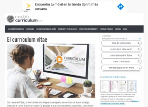 How modelocurriculum.net looks like on a tablet such as an iPad.