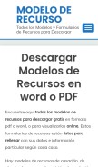 How modeloderecurso.com looks like on a mobile device such as an iPhone.