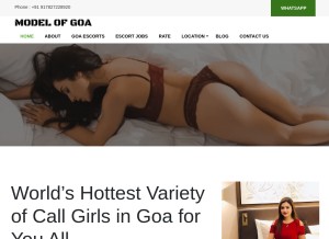 How modelofgoa.com looks like on a tablet such as an iPad.