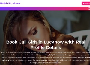 How modeloflucknow.com looks like on a tablet such as an iPad.