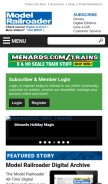 How modelrailroader.com looks like on a mobile device such as an iPhone.