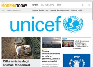 How modenatoday.it looks like on a tablet such as an iPad.