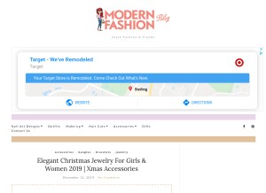 How modernfashionblog.com looks like on a tablet such as an iPad.