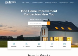 How modernize.com looks like on a tablet such as an iPad.