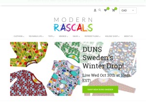 How modernrascals.ca looks like on a tablet such as an iPad.