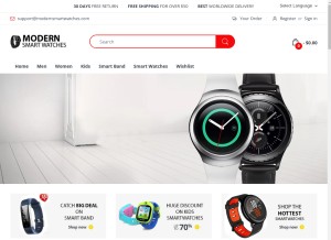 How modernsmartwatches.com looks like on a tablet such as an iPad.