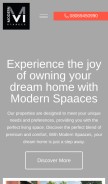 How modernspaces.in looks like on a mobile device such as an iPhone.