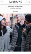 How modesens.com looks like on a mobile device such as an iPhone.