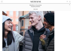 How modesens.com looks like on a tablet such as an iPad.