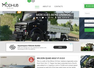 How modhub.us looks like on a tablet such as an iPad.