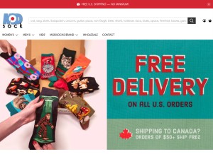 How modsock.com looks like on a tablet such as an iPad.