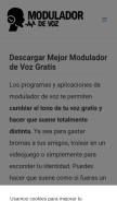 How moduladordevoz.com looks like on a mobile device such as an iPhone.