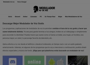 How moduladordevoz.com looks like on a tablet such as an iPad.
