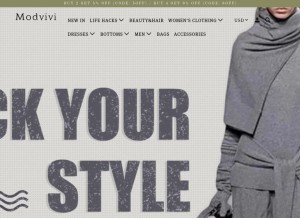 How modvivi.com looks like on a tablet such as an iPad.