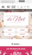 How modz.fr looks like on a mobile device such as an iPhone.