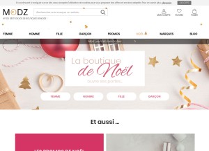 How modz.fr looks like on a tablet such as an iPad.